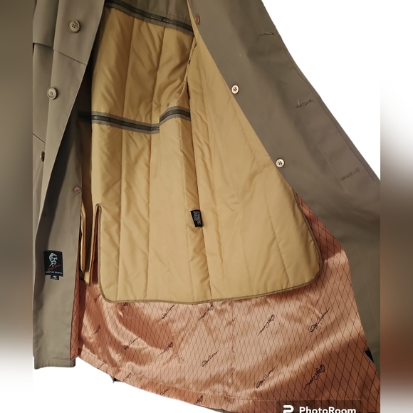 Oleg Cassini Signature Collection Vintage 80s Trench Coat. Size 42L, Tan. - Picture 5 of 12